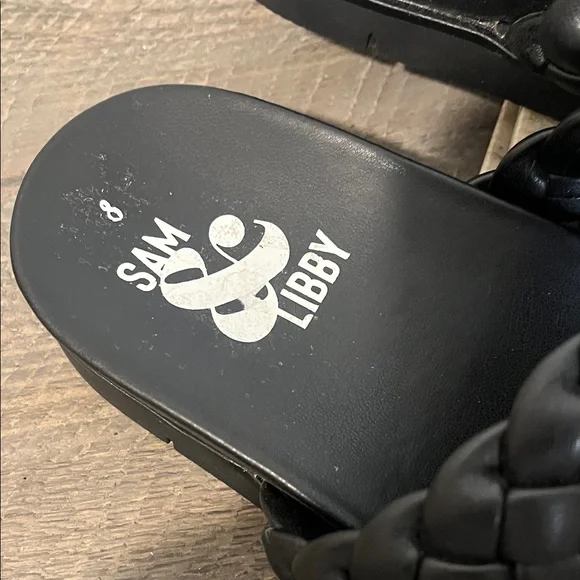 Sam & Libby Adelia Braided Footbed Sandal - Black - Size 8 - Picture 2 of 9